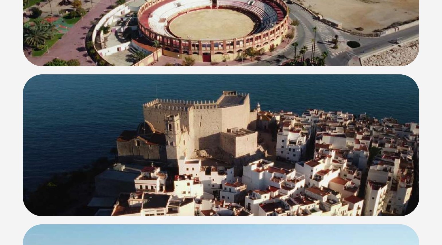 Aerial view of the Vinaròs and Peñíscola coastline